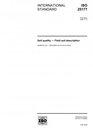 Soil quality - Field soil description