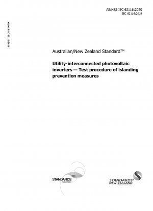 Utility-interconnected photovoltaic inverters — Test procedure of islanding prevention measures