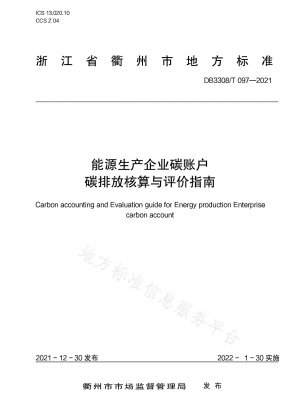 Guidelines for Carbon Emission Accounting and Evaluation of Carbon Accounts for Energy Enterprises