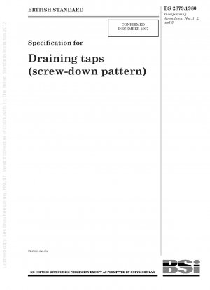 Specification for Draining taps (screw - down pattern)