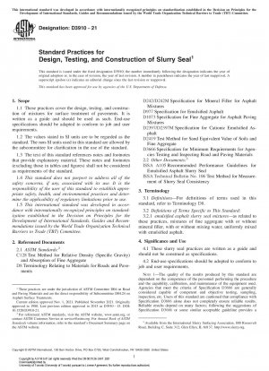 Standard Practices for Design, Testing, and Construction of Slurry Seal