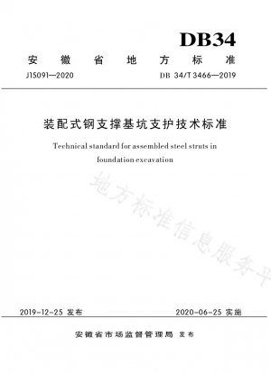 Technical standards for foundation pit support of prefabricated steel supports