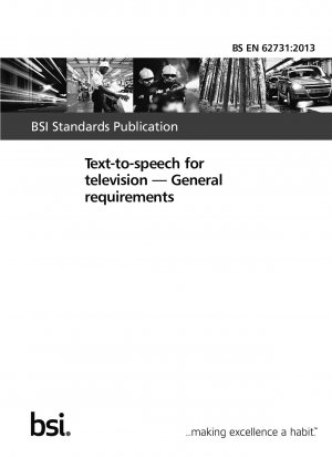 Text-to-speech for television. General requirements