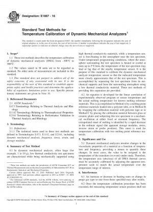 Standard Test Methods for  Temperature Calibration of Dynamic Mechanical Analyzers