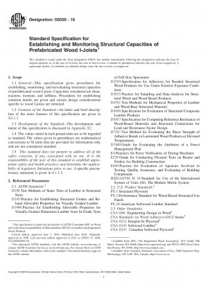 Standard Specification for Establishing and Monitoring Structural Capacities of Prefabricated   Wood I-Joists