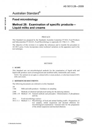 Food Microbiology Examination of Specific Products Liquid Milk and Cream