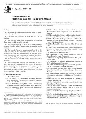 Standard Guide for Obtaining Data for Fire Growth Models