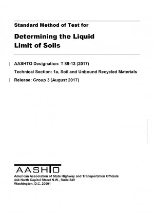 Standard Method of Test for Determining the Liquid Limit of Soils