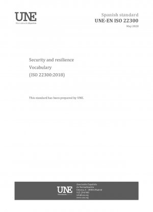 Security and resilience - Vocabulary (ISO 22300:2018)