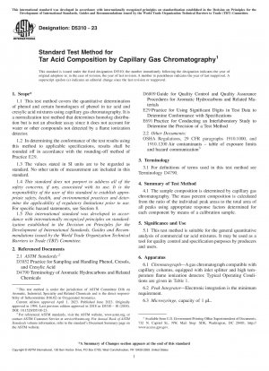Standard Test Method for Tar Acid Composition by Capillary Gas Chromatography