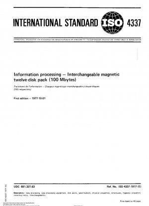 Information processing; Interchangeable magnetic twelve-disk pack (100 Mbytes)