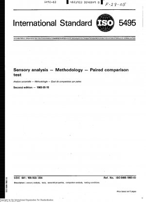 Sensory analysis; Methodology; Paired comparison test