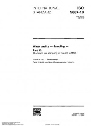 Water quality; sampling; part 10: guidance on sampling of waste waters