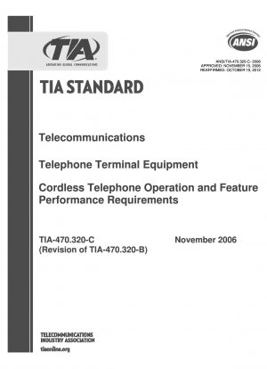 Telecommunications Telephone Terminal Equipment Cordless Telephone Operation and Feature Performance Requirements