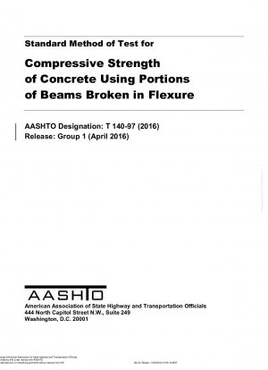 Standard Method of Test for  Compressive Strength of Concrete Using Portions of Beams Broken in Flexure