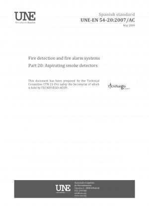 Fire detection and fire alarm systems - Part 20: Aspirating smoke detectors