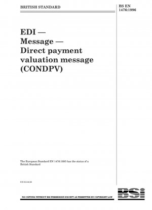 EDI — Message — Direct payment valuation message (CONDPV)