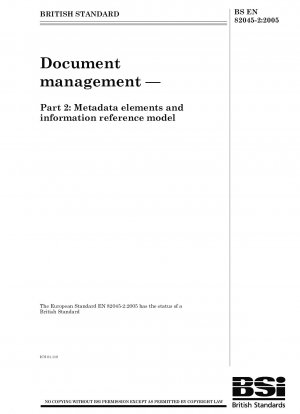 Document management - Metadata elements and information reference model