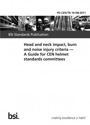 Head and neck impact, burn and noise injury criteria - A Guide for CEN helmet standards committees