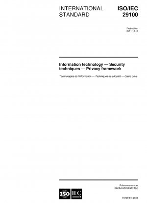 Information technology - Security techniques - Privacy framework