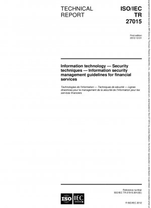 Information technology - Security techniques - Information security management guidelines for financial services