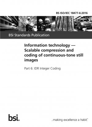 Information technology. Scalable compression and coding of continuous-tone still images. IDR Integer Coding
