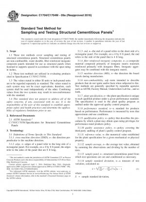 Standard Test Method for  Sampling and Testing Structural Cementitious Panels