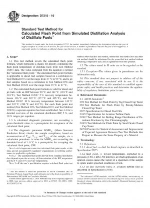 Standard Test Method for  Calculated Flash Point from Simulated Distillation Analysis  of Distillate  Fuels