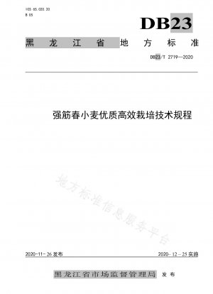 High-quality and high-efficiency cultivation technical regulations for strong gluten spring wheat