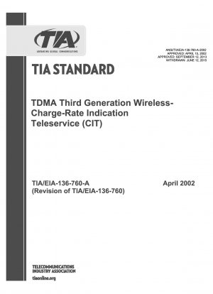 TDMA Third Generation Wireless- Charge-Rate Indication Teleservice (CIT)