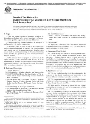 Standard Test Method for Quantification of Air Leakage in Low-Sloped Membrane Roof Assemblies