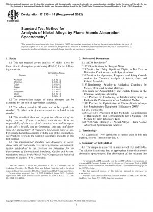 Standard Test Method for Analysis of Nickel Alloys by Flame Atomic Absorption Spectrometry