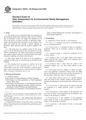 Standard Guide for Data Assessment for Environmental Waste Management Activities