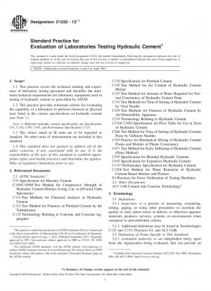 Standard Practice for  Evaluation of Laboratories Testing Hydraulic Cement