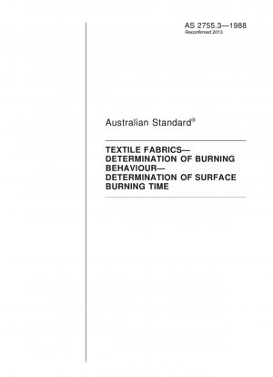 Determination of burning behavior of textiles Determination of surface burning time