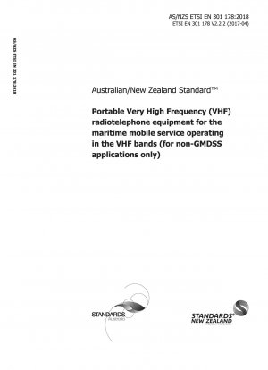 Portable Very High Frequency (VHF) radiotelephone equipment for the maritime mobile service operating in the VHF bands (for non-GMDSS applications only)