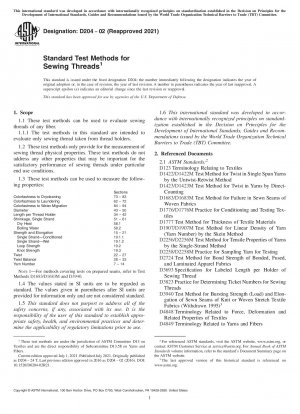 Standard Test Methods for Sewing Threads