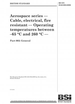 Aerospace series - Cable, electrical, fire resistant - Operating temperatures between -65 °C and 260 °C - General