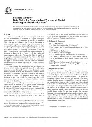 Standard Guide for Data Fields for Computerized Transfer of Digital Radiological Test Data