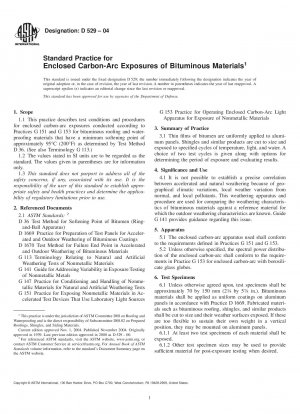 Standard Practice for Enclosed Carbon-Arc Exposures of Bituminous Materials 