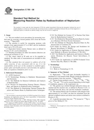 Standard Test Method for Measuring Reaction Rates by Radioactivation of Neptunium-237