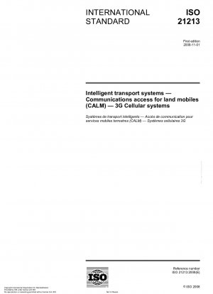 Intelligent transport systems - Communications access for land mobiles (CALM) - 3G Cellular systems