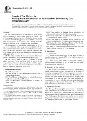 Standard Test Method for Boiling Point Distribution of Hydrocarbon Solvents by Gas Chromatography