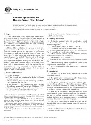 Standard Specification for Copper-Brazed Steel Tubing