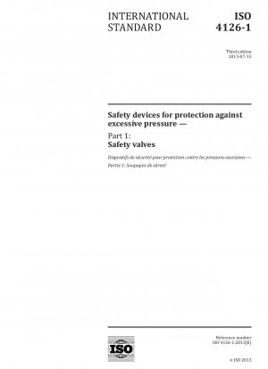 Safety devices for protection against excessive pressure - Part 1: Safety valves