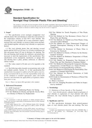 Standard Specification for  Nonrigid Vinyl Chloride Plastic Film and Sheeting