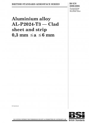 Aluminium alloy AL - P2024 - T3 — Clad sheet and strip 0,3 mm ka k6 mm