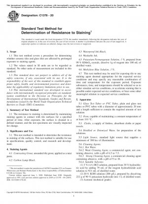 Standard Test Method for Determination of Resistance to Staining