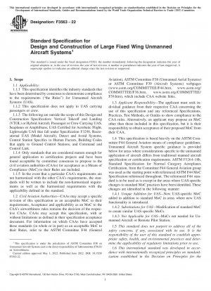 Standard Specification for Design and Construction of Large Fixed Wing Unmanned Aircraft Systems