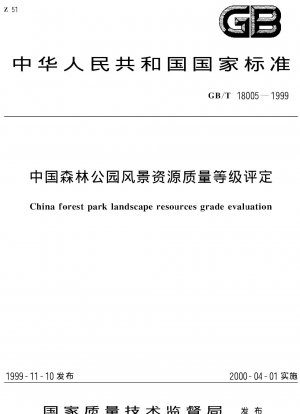 China forest park landscape resources grade evaluation